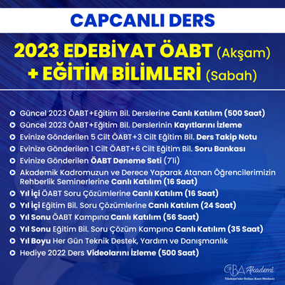 2023 EDEBİYAT ÖABT (Akşam) + EĞİTİM BİL. (Sabah) CANLI DERS