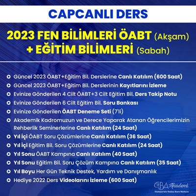 2023 FEN BİLİMLERİ ÖABT (Akşam) + EĞİTİM BİL. (Sabah) CANLI DERS