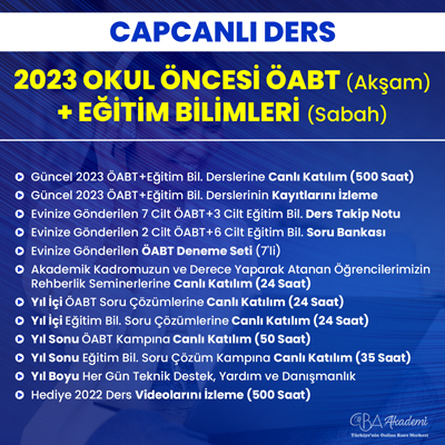 2023 OKUL ÖNCESİ ÖABT (Akşam) + EĞİTİM BİL. (Sabah) CANLI DERS