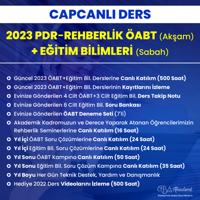 2023 PDR REHBERLİK ÖABT (Akşam) + EĞİTİM BİL. (Sabah) CANLI DERS