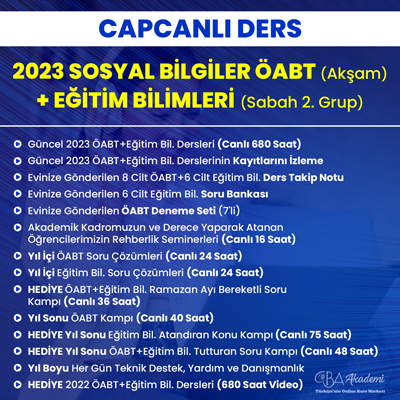 2023 SOSYAL BİLGİLER ÖABT (Akşam) + EĞİTİM BİL. (Sabah 2. Grup) CANLI DERS