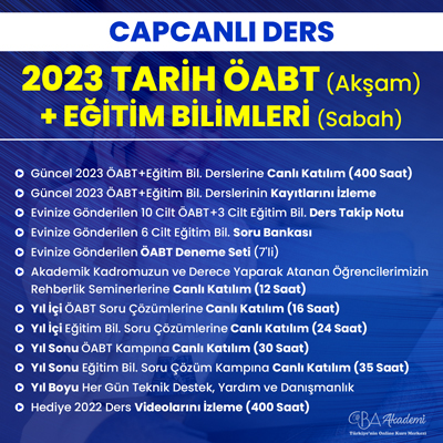 2023 TARİH ÖABT (Akşam) + EĞİTİM BİL. (Sabah) CANLI DERS