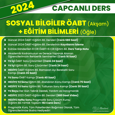 2024 SOSYAL BİLGİLER ÖABT (Akşam) + EĞİTİM BİL. (Öğle) CANLI DERS
