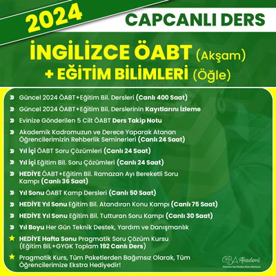 2024 İNGİLİZCE ÖABT (Akşam) + EĞİTİM BİL. (Öğle) CANLI DERS