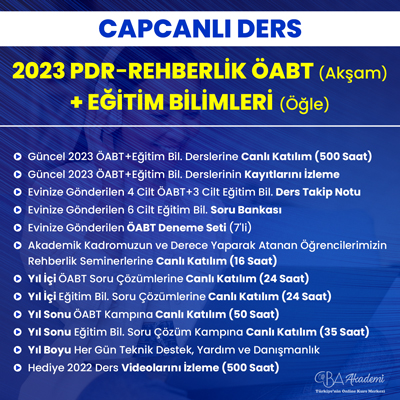 2023 PDR REHBERLİK ÖABT (Akşam) + EĞİTİM BİL. (Öğle) CANLI DERS