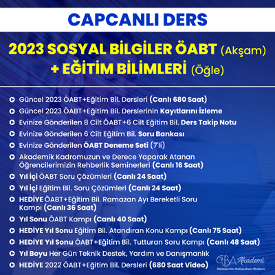 2023 SOSYAL BİLGİLER ÖABT (Akşam) + EĞİTİM BİL. (Öğle) CANLI DERS