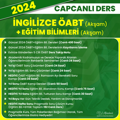 2024 İNGİLİZCE ÖABT (Akşam) + EĞİTİM BİL. (Akşam Grubu) CANLI DERS