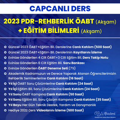 2023 PDR REHBERLİK ÖABT (Akşam) + EĞİTİM BİL. (Akşam) CANLI DERS
