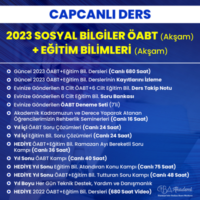 2023 SOSYAL BİLGİLER ÖABT (Akşam) + EĞİTİM BİL. (Akşam Grubu) CANLI DERS