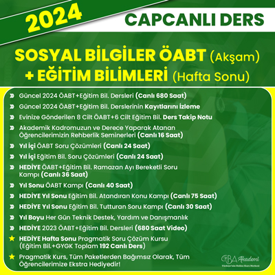 2024 SOSYAL BİLGİLER ÖABT (Akşam) + EĞİTİM BİL. (Hafta Sonu) CANLI DERS