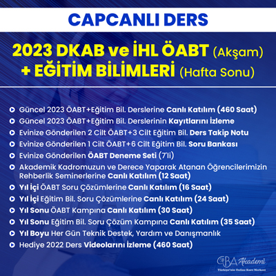 2023 DKAB + İHL ÖABT (Akşam) + EĞİTİM BİL. (Hafta Sonu) CANLI DERS