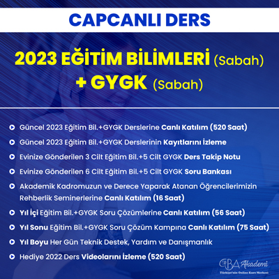2023 EĞİTİM BİLİMLERİ + GYGK (Sabah) CANLI DERS