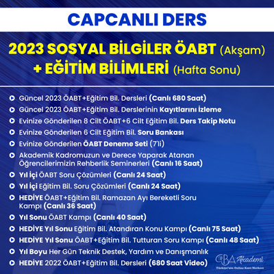 2023 SOSYAL BİLGİLER ÖABT (Akşam) + EĞİTİM BİL. (Hafta Sonu) CANLI DERS