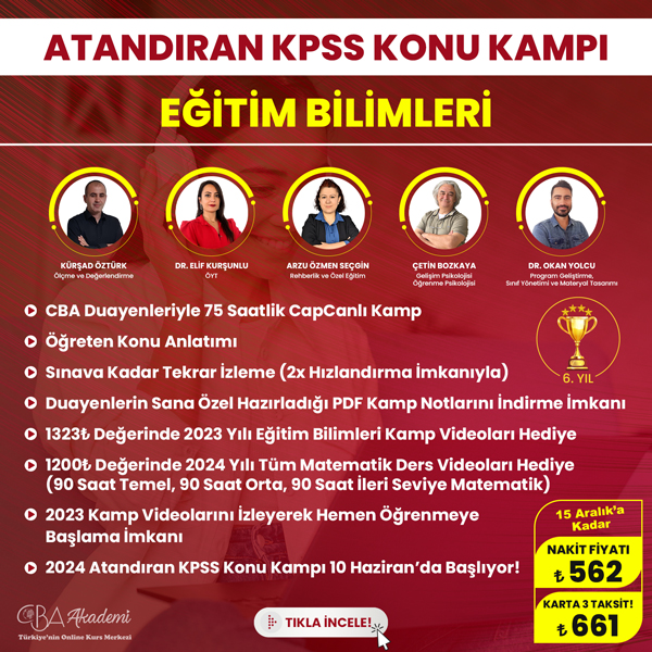 2024 Eğitim Bilimleri Atandıran Konu Kampı