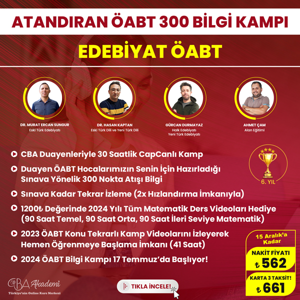 2024 Edebiyat ÖABT Atandıran 300 Bilgi Kampı