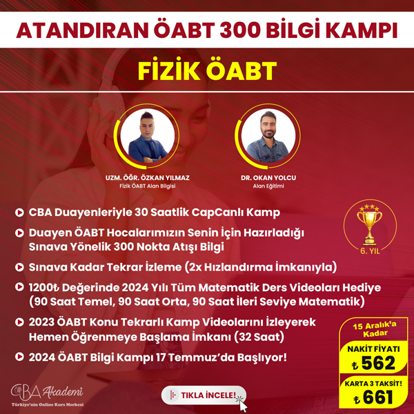 2024 Fizik ÖABT Atandıran 300 Bilgi Kampı