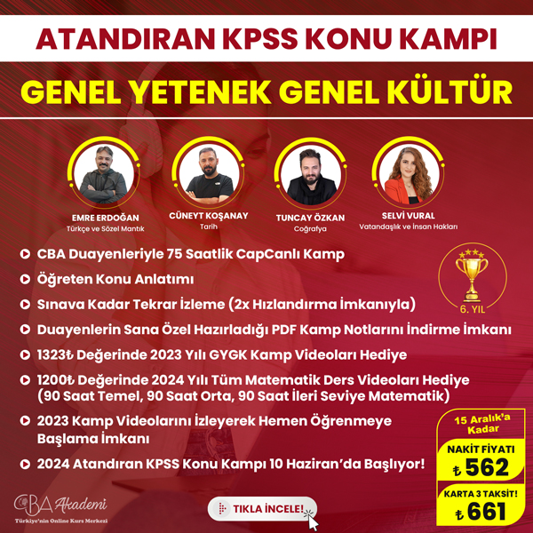 2024 KPSS GYGK Atandıran Konu Kampı