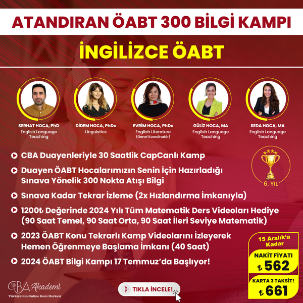2024 İngilizce ÖABT Atandıran 300 Bilgi Kampı