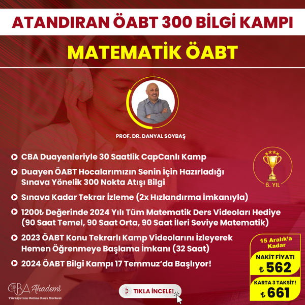 2024 Matematik ÖABT Atandıran 300 Bilgi Kampı