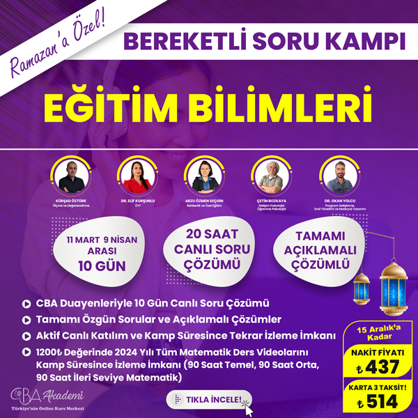 2024 Eğitim Bilimleri Ramazan Soru Kampı