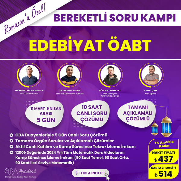 2024 Edebiyat ÖABT Ramazan Soru Kampı