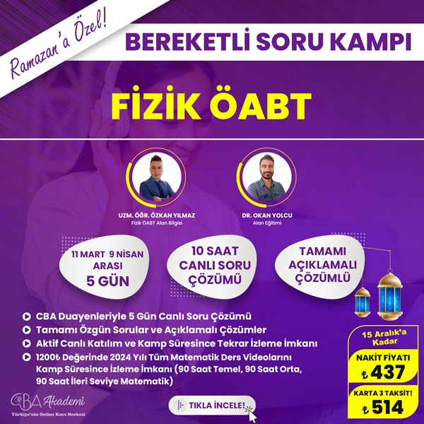 2024 Fizik ÖABT Ramazan Soru Kampı
