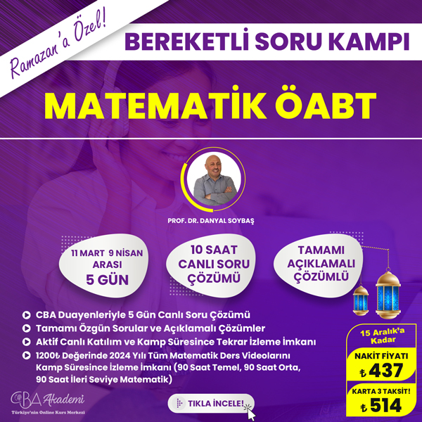 2024 Matematik ÖABT Ramazan Soru Kampı
