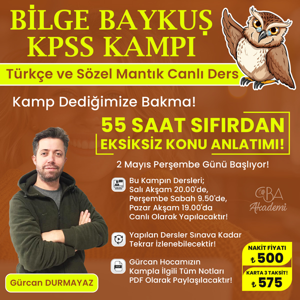 Bilge Baykuş KPSS Kampı Türkçe ve Sözel Mantık (CANLI DERS)