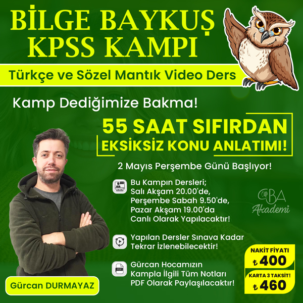 Bilge Baykuş KPSS Kampı Türkçe ve Sözel Mantık (VİDEO DERS)