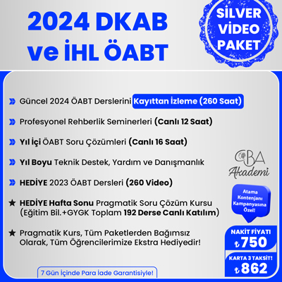 2024 DKAB + İHL ÖABT VİDEO DERS (SİLVER PAKET)
