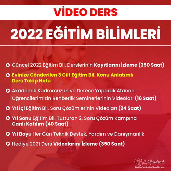 2022 EĞİTİM BİLİMLERİ (VİDEO DERS)