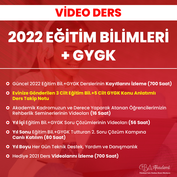 2022 EĞİTİM BİLİMLERİ + GYGK (VİDEO DERS)