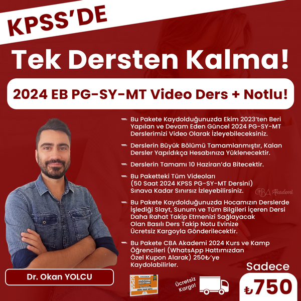 2024 KPSS PG - SINIF YÖNETİMİ VE MATERYAL TASARIMI (VİDEO DERS + NOTLU)