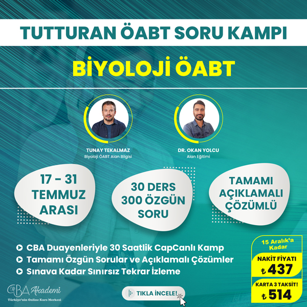 2024 Biyoloji ÖABT Tutturan Soru Kampı