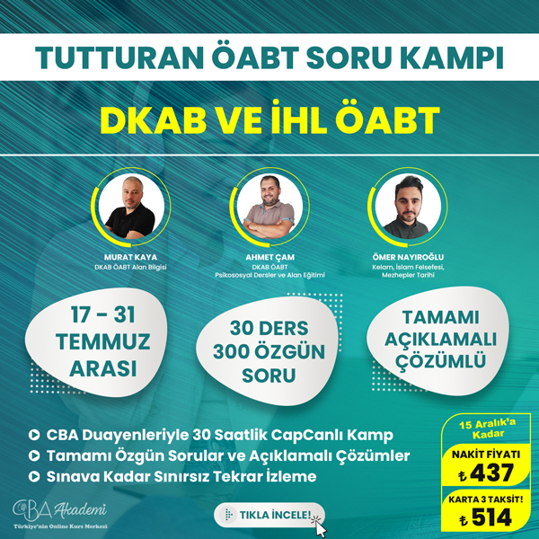 2024 DKAB - İHL ÖABT Tutturan Soru Kampı