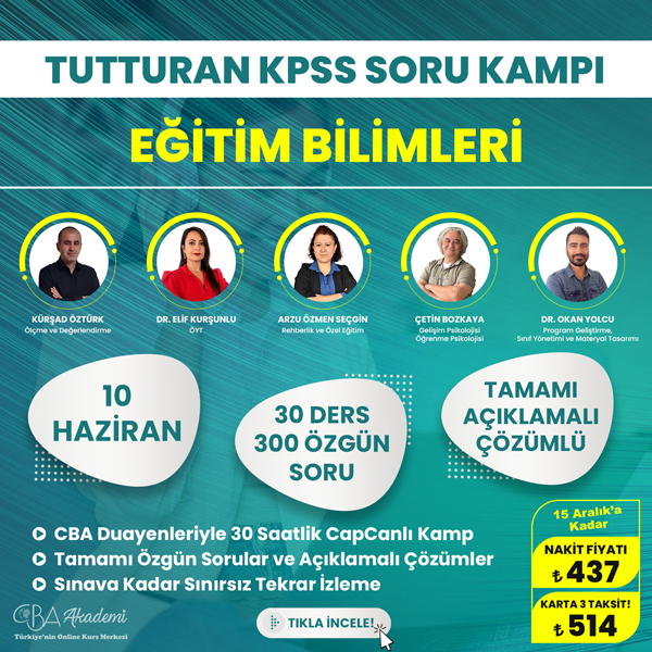 2024 Eğitim Bilimleri Tutturan Soru Kampı