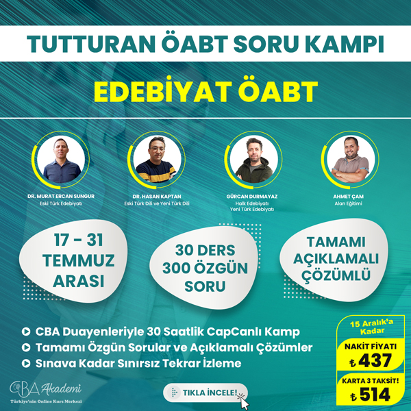2024 Edebiyat ÖABT Tutturan Soru Kampı
