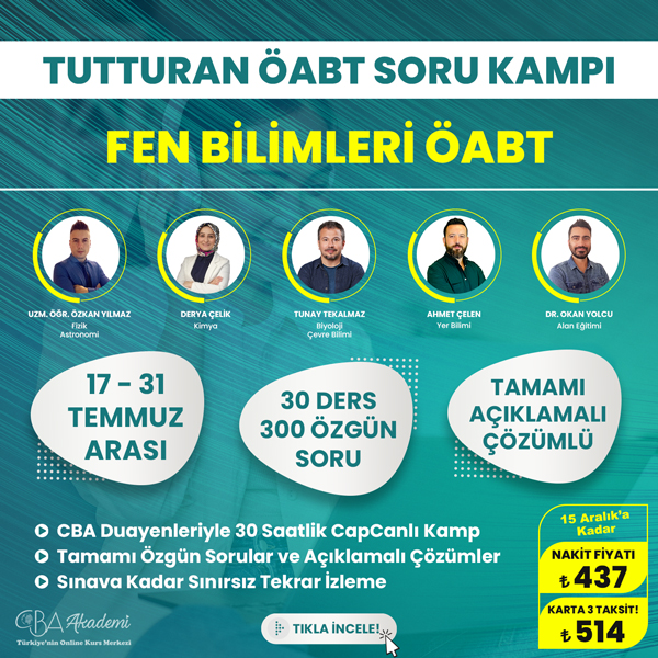 2024 Fen Bilimleri ÖABT Tutturan Soru Kampı