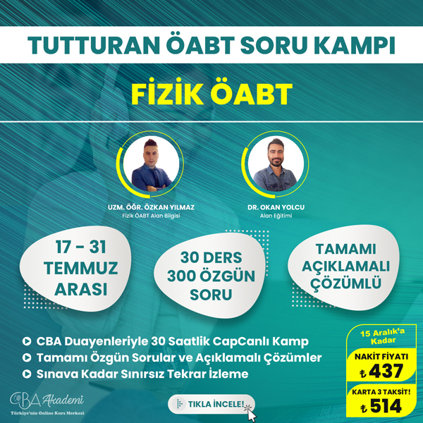 2024 Fizik ÖABT Tutturan Soru Kampı