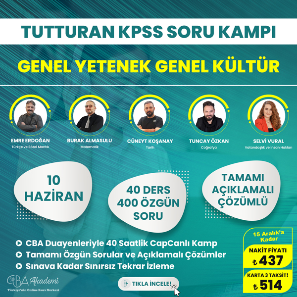 2024 KPSS GYGK Tutturan Soru Kampı