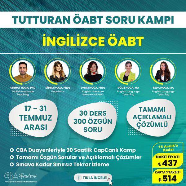 2024 İngilizce ÖABT Tutturan Soru Kampı