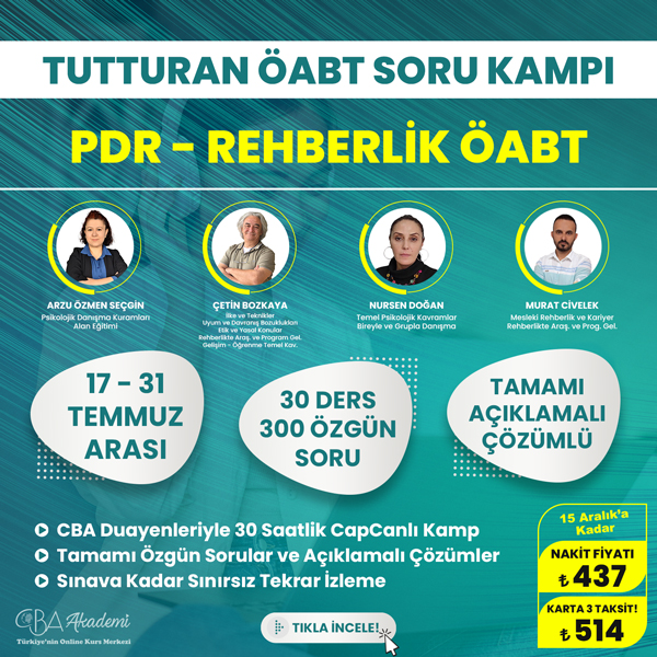 2024 PDR - Rehberlik ÖABT Tutturan Soru Kampı