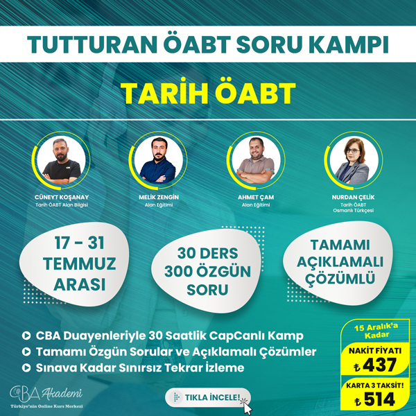 2024 Tarih ÖABT Tutturan Soru Kampı