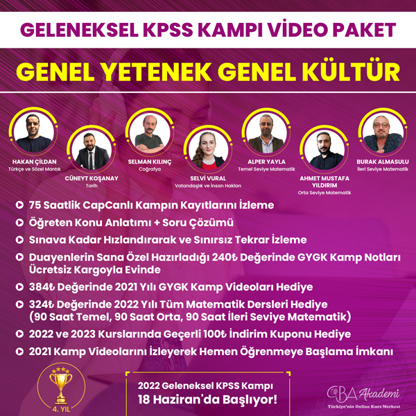 2022 KPSS Kampı - Genel Yetenek Genel Kültür VİDEO DERS